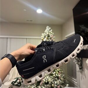 On Running Men's Black and White Athletic Shoes